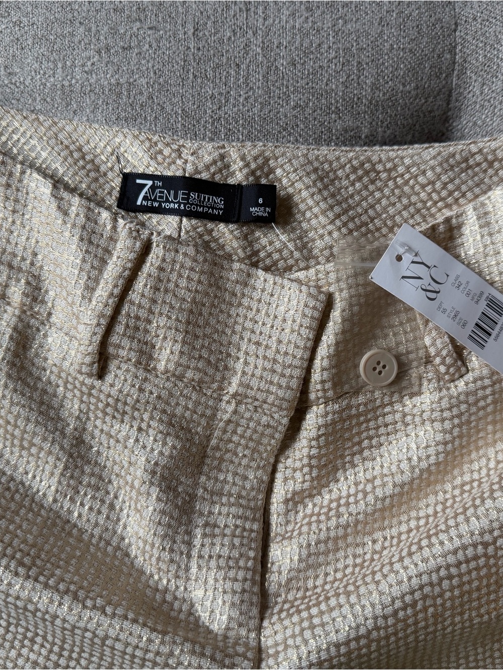 New York & Company Gold Textured Shorts - Picture 4 of 5